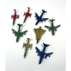 Vintage Military Fighter Jet Airplanes Lot of 8‎ Plastic Toy 1980s